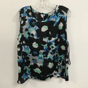 NWT Kasper Abstract Floral Satin Shell Tank Top